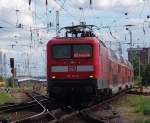 RE 33108 von Lutherstadt Wittenberg Richtung Rostock Hbf bei der Einfahrt um 15.23 Uhr im Rostocker Hbf(03.09.10)