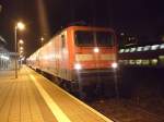 112 107-8 mit S1 von Rostock Hbf Richtung Warnemnde kurz vor der Ausfahrt im Hp Rostock-Ltten Klein.Aufgenommen am 11.10.10 um 06.19 Uhr