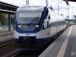 OLA-VT 0009 als OLA80016 von Neustrelitz Hbf Richtung Stralsund bei der Einfahrt um 15.51 Uhr im Bahnhof Stralsund.(28.08.10)