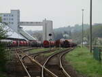 Nur dem Güterverkehr dient der Bahnhof Heringen.Aufnahme am 29.April 2022.