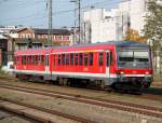 S3 von Rostock Hbf nach Rostock-Seehafen/Nord bei der Ausfahrt im Rostocker Hbf,am 08.12.2012 um 21:34 Uhr fhrt die S3 zum letzten Mal zum Hafen dann ist endgltig Schluss.19.10.2012