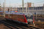 642 048 als RB11(Wismar-Tessin)bei der Ausfahrt im Rostocker Hbf.20.11.2016