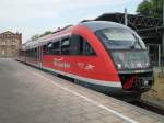 RB 36707 von Stendal nach Rathenow kurz vor der Ausfahrt um 08.31 Uhr im Bahnhof Stendal.(10.07.10)