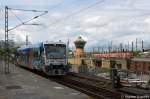 In Halle(Saale) fhrt gerade die VT 011 (650 543-1) von der Mitteldeutsche Regiobahn (MRB) als MRB80411 aus Eilenburg ein.