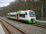 STB VT127,als RB Neuhaus am Rennweg-Eisenach,am 27.April 2022,im Kopfbahnhof Rauenstein.