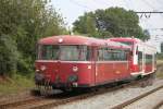 798 610-1+650 567-0 als Sonderzug 20321 von Warnemnde nach Pritzwalk bei der Ausfahrt in Rostock-Bramow,Leerzug nach Warnemnde.08.08.2015