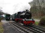 99 4801,am 15.Januar 2023,an der Ausfahrt aus Göhren.