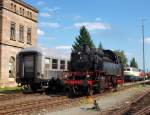 64 491 der Eisenbahnfreunde Frnkische Schweiz machte mit ihrer Lok Fhrerstandsmitfahrten.