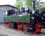 HSB 99 5902 kalt vor dem Lokschuppen, Harzer Schmalspurbahnen, Harzquer- und Brockenbahn, fotografiert whrend der Jubilumsveranstaltung   125 Jahre Schmalspurbahnen im Harz   in Wernigerode im