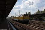 218 477-8 DB Netz AG mit einem Messzug, bei der Durchfahrt in Berlin-Schnefeld Flughafen und fuhr in Richtung Grnauer Kreuz weiter.