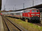 218 397-8 mit IC 2263(Rostock-Hamburg)kurz vor der Ausfahrt im Rostocker Hbf.10.04.2026