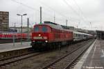 232 469-7 mit dem EC 46 von Warszawa Wschodnia nach Berlin Gesundbrunnen in Berlin-Lichtenberg.