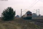 232 550-4 DGT - Deutsche Gleis- und Tiefbau GmbH mit einem Bauzug in Demker und fuhr in Richtung Stendal weiter.