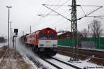 DE672 (266 072-8) HGK - Hfen und Gterverkehr Kln AG mit einem Kesselzug in Rathenow in Richtung Wustermark unterwegs.