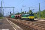 PB18 (266 022-3) ITL Eisenbahn GmbH mit Waggons des Typs Tads der ITL und Facs der ermewa, bei der Einfahrt in Schnefeld und fuhr erst nach 3h weiter in Richtung Grnauer Kreuz.