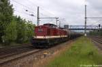 202 703-5 (203 230-8) & 202 484-2 (203 229-0) LEG - Leipziger Eisenbahnverkehrsgesellschaft mbH mit einem Kesselzug  Ethanol oder Ethanol-Lsung  in Brandenburg und fuhren in Richtung Magdeburg