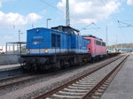 Die EGP 202 547-6 holte die 140 649-5,am 03.Mai 2016,von Mukran.Reinzufällig war ich gerade auf dem Bahnhof in Bergen/Rügen als ich die Überführung dort erwischte.