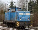 346 020-3 fuhr vom 29.01.2014-01.02.2014 fr den Rostocker Fracht-und Fischereihafen.Aufgenommen am 01.02.2014 im Bahnhof Rostock-Bramow.