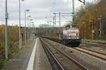 Strabag 203 166-4 mit Umbau-Zug Schleswig 11.11.16