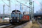 EGP 212 009-5 mit Kisten-Zug auf Rangierfahrt Dradenau....15.01.2022