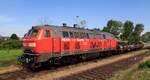 Zu Gast im Norden, die Mühldorfer 218 401-8, REV/MMF/31.07.21 die sich wohl neue Radsätze und Drehgestelle in Niebüll abgeholt hat.