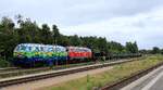 DB 218 443 + 424 mit einem AZS in Nieb�ll warten auf die Beladung. Nieb�ll 14.06.2026