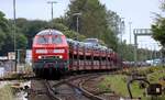 DB 218 835 + 831 verlassen hier mit einem SyltShuttle Nieb�ll Richtung Westerland. 14.06.2026