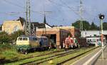 Brohltal Eisenbahn GmbH Werkstatt mit 218 396 218 450 365 733 und der Haba 6. Neuwied 13.09.2023