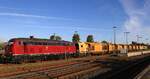 NeSa 218 155-0 mit dem Speno Schleifzug ca 1 Std vor der Abfahrt. Niebüll 07.09.2025
