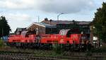DB 261 103-6 REV/AM9/19.02.21 und DB 261 021-0 REV/EOB 9/10.03.26 rangierten munter im Gbf Itzhoe einige Kesselwagen hin und her. Itzehoe 20.09.2026