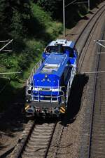 Spitzke DE 18-SP-308 oder 4185 308-8 REV/VL/29.09.25 im Einsatz bei Gleisbauarbeiten in Schleswig. Husbybr�cke 14.07.2026 I