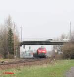 218 272-3 verlsst Wiesau mit dem 92637 Schotterzug nach Weiden.