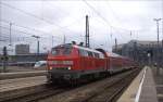 218 401 mit RE in Richtung Mühldorf am 12.09.14 in München Hbf