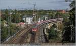 Zwei V 218 bringen den IC Innsbruck - Münster nach Stuttgart, das Bild entstand zwischen Bad Cannstadt und Stuttgart Hbf.