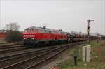 218 390 und 218 837 am 15.11.21 mit Sylthuttle in Tinnum