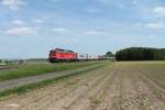 232 618-9 mit Containerzug bei Oberteich.