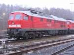 Am 18.11.07 fhrt 232 485-3 die Schlange der abgestellten Loks an.