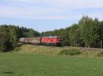 232 683-2 zieht den FE 49177  nach Wels bei Oberteich durch die Kurve.