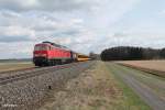 233 373-0 mit dem 48984 Straenbahnwagen-berfhrung von Wien nach Bautzen bei Oberteich.