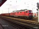 223 652-7 steht in Cottbus mit ein Gterzug nach Polen bereit.