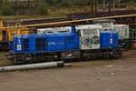 CFL Cargo 1103, Mak G 1000 BB; Bau NR. 5001529; 92 80 0000 1003-1 L-CFLCA, dahinter versteckt sich die CFL 1107, aufgenommen in der Abstellung Esch-Belval, von der Fahrrad und Fugnger Brcke Velodukt. 16.10.2025