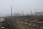 294 754-7 kuppelt an den Containerzug in Leipzig Schönefeld.