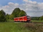 Der 612 657 am 23.05.2010 als RE nach Hof unterwegs auf der Schiefen Ebene.