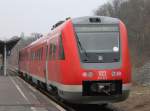 612 527 als RE nach Wrzburg am 17.02.11 in Bad Kissingen    