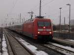 IC 2212 Koblenz-Binz wurde am 13.Januar 2011 von Rostock nach Binz von 101 048 gezogen.