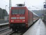 101 063 als Schlulok im IC 2353 Erfurt-Binz,am 30.Juli 2011,in Bergen/Rgen.Zuglok war 115 448.