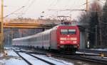 BR 101 065-1 mit ihren IC auf den Weg nach Bremen.