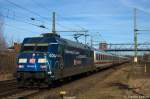 101 042-0  Ecophant  mit dem IC 142 von Berlin Hbf (tief) nach Schiphol (Airport) in Brandenburg.