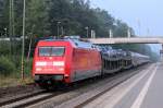 Am Samstagmorgen des 07.07.2012 hat die BR 101 018-0 mit ihren  City Night Line  am Haken, ihren Zielbahnhof HH - Altona bald ereicht.