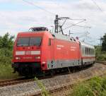 101 119-8 mit IC 2213 von Ostseebad Binz nach Stuttgart Hbf bei der Einfahrt im Rostocker Hbf.23.06.2013